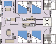 The Parlor Family Suite C2 Room Layout