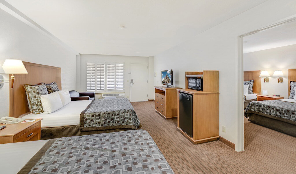 Large Guestroom in one of our Anaheim hotel rooms